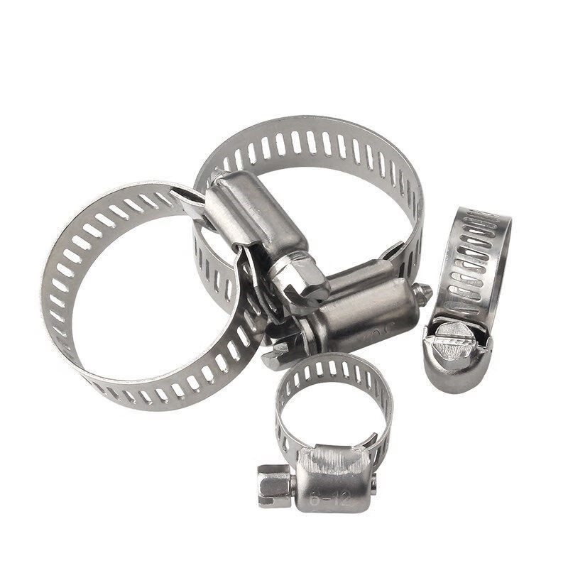 An Junsheng water pipe clamp pipe clamp hose lock screw hose clamp gas 4-point six-point pipe fastening accessories joint buckle screw type small hose clamp size 9-18 mm quantity five pack