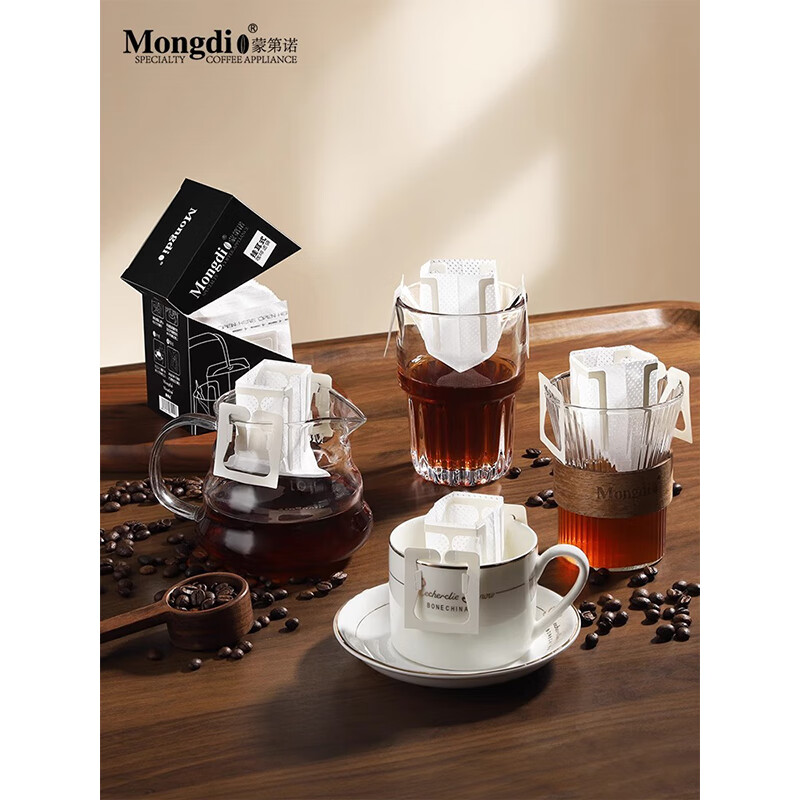 Mongdio ear hanging coffee filter bag coffee filter paper coffee filter paper ear hanging bag filter hand brewing ear hanging filter bag hanging ear filter paper 25 pieces * 1