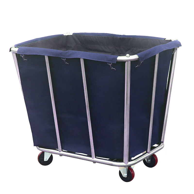 Hotel linen cart cart guest room stainless steel cleaning work cart linen bag removable room entrance cart nationwide (blue) except remote areas_disassembly and assembly 4 tubes