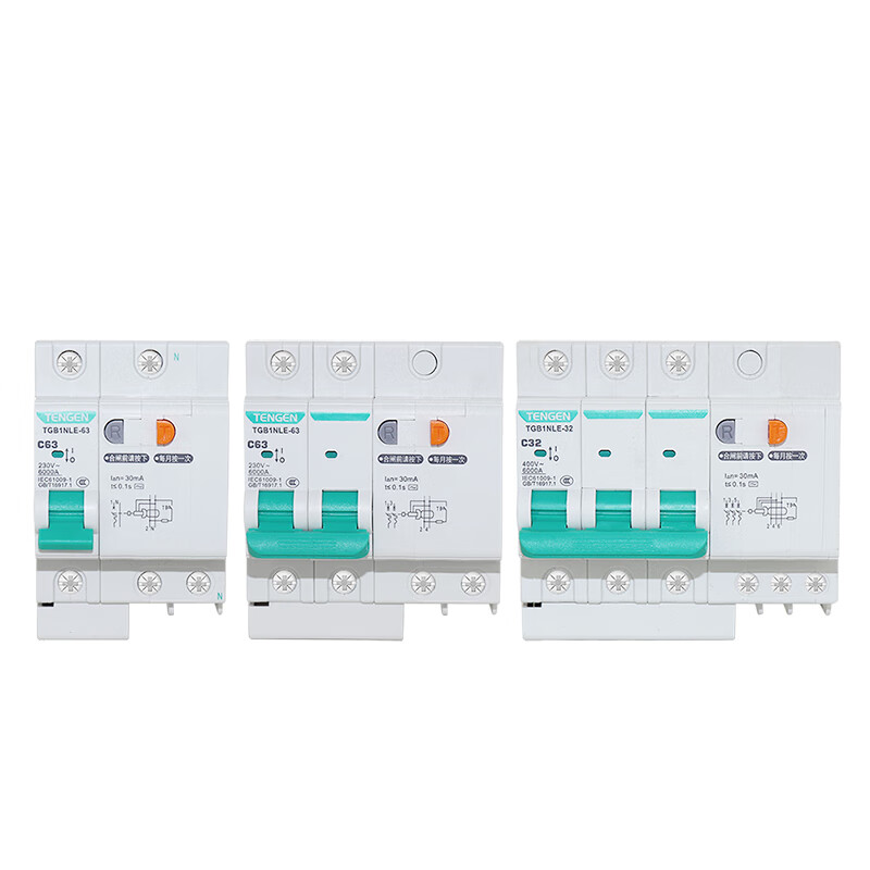 Tianzheng Electric Tianzheng TGB1NLE air switch with leakage protection circuit breaker 2P three-phase switch 63A single-phase household leakage protection 4P 80A