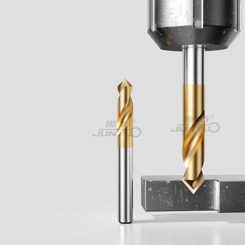 Juntuo HSS center drill bit center drill 90-degree extended center drill fixed-point titanium-plated dot positioning stainless steel point hole 2.0MM (90 cobalt-containing center drill)