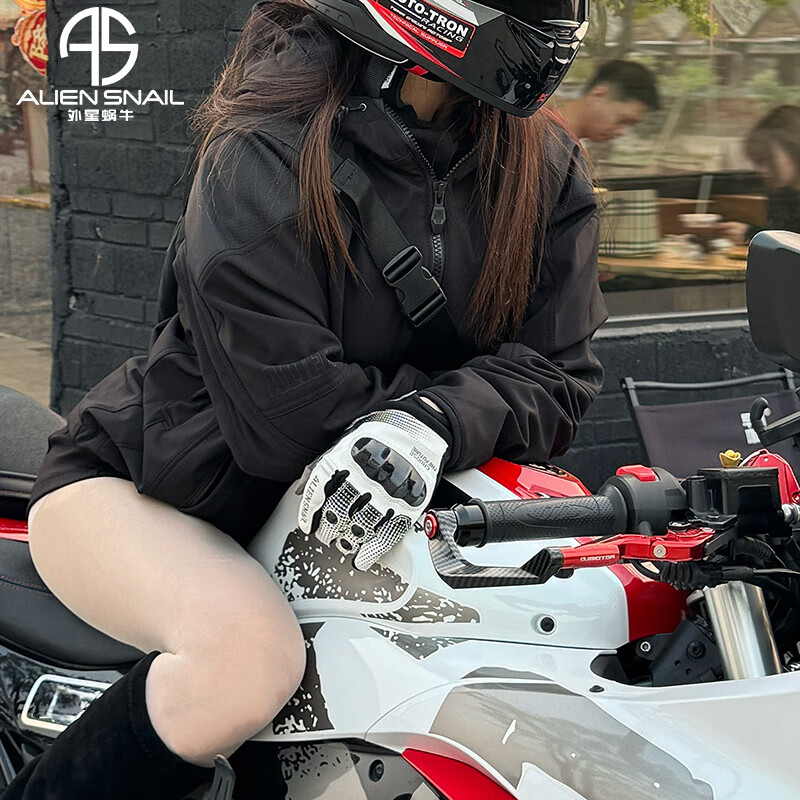 Alien Snail Women's T3 Gloves Carbon Fiber Anti-fall Women's Four Seasons Breathable Motorcycle Racing Motorcycle Riding Equipment T3 Red S