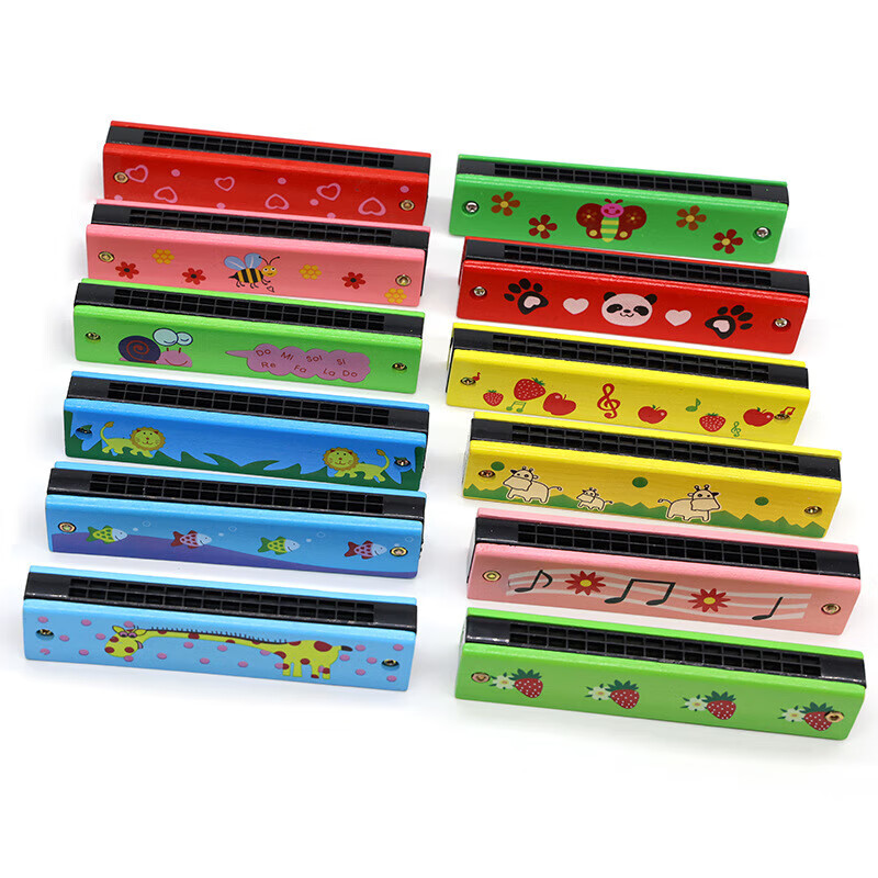 Early education musical instrument prizes kindergarten harmonica 16 holes small children's enlightenment music gift harmonica fruit style 2 pieces
