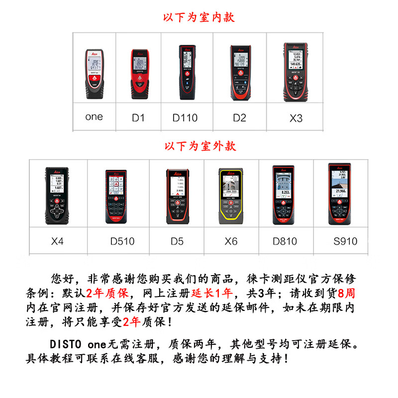 Leica laser rangefinder D110D2 room measuring instrument electronic ruler 100 meters high-precision handheld infrared Leica real estate D110 (60 meters distance measurement + area + Bluetooth)