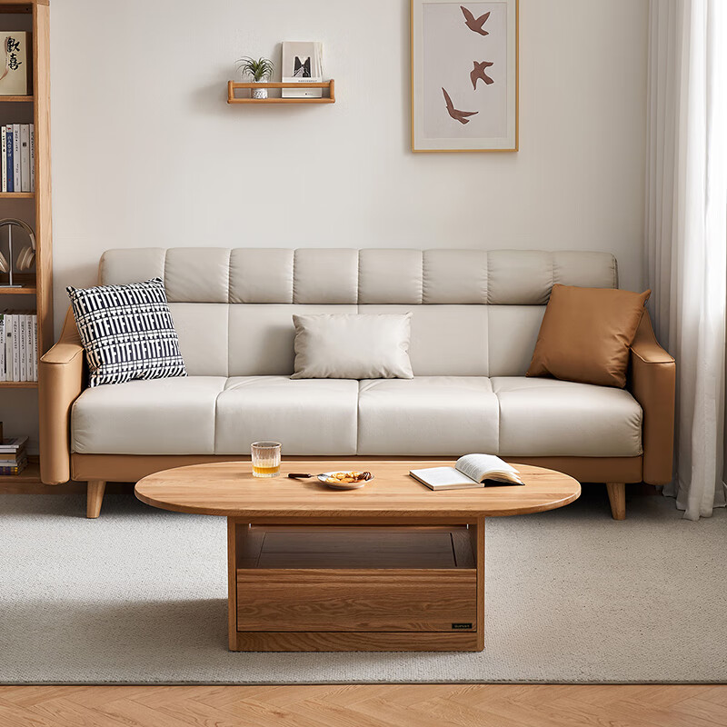 Quanyou Home Sofa Bed Nordic Simple Furniture Technology Fabric Sofa Three-Place Foldable Two-Purpose Recliner Sofa Bed