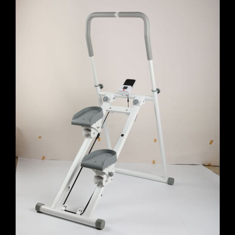Household multifunctional stair climber indoor small stair climber fitness mountain climbing running foldable stepper non-slip white