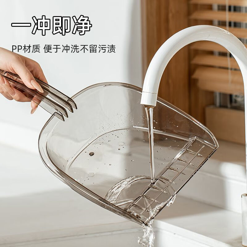 Dustpick separate thickened and durable plastic small garbage bucket garbage shovel dustpan single shovel dust sweeper dustpan handheld bucket rub household thickened transparent gray