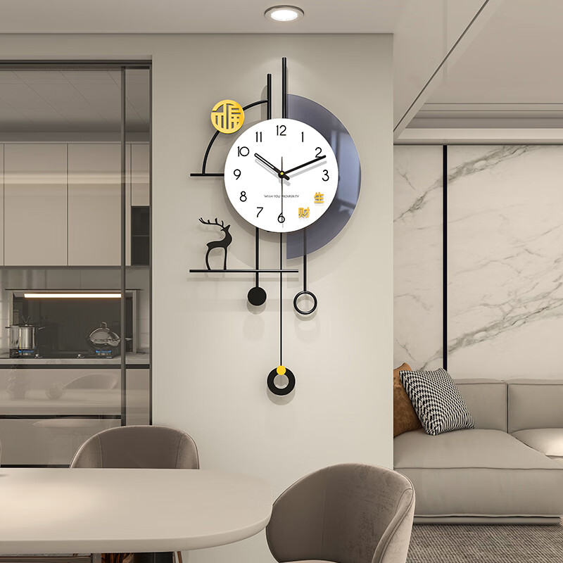 Jiujiuda living room wall clock light luxury high-end atmosphere 2025 high-end wall watch modern simple personality creative clock wall hanging
