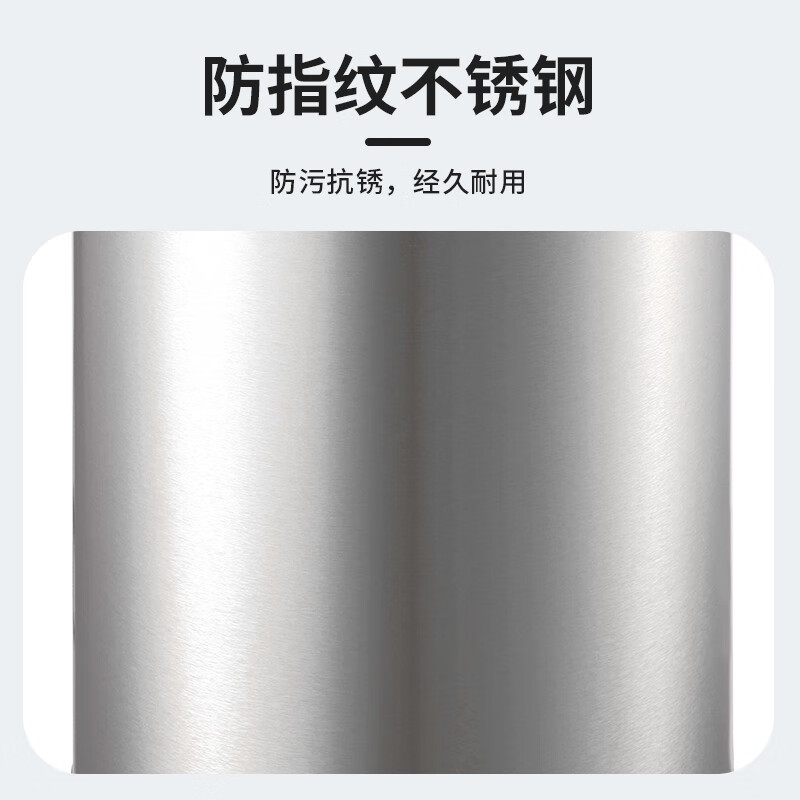 GNF trash can stainless steel round lidless direct throw small anti-fingerprint inside and outside double barrel indoor bathroom kitchen bedroom living room commercial office office building hotel catering community property 6L sand silver steel mini all-steel cover SF6-Y01