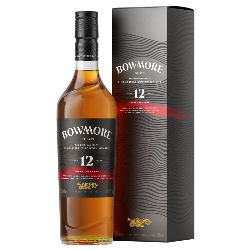Bowmore 12 Years Sherry Cask Islay Single Malt Scotch Whiskey 700ml*1 new version