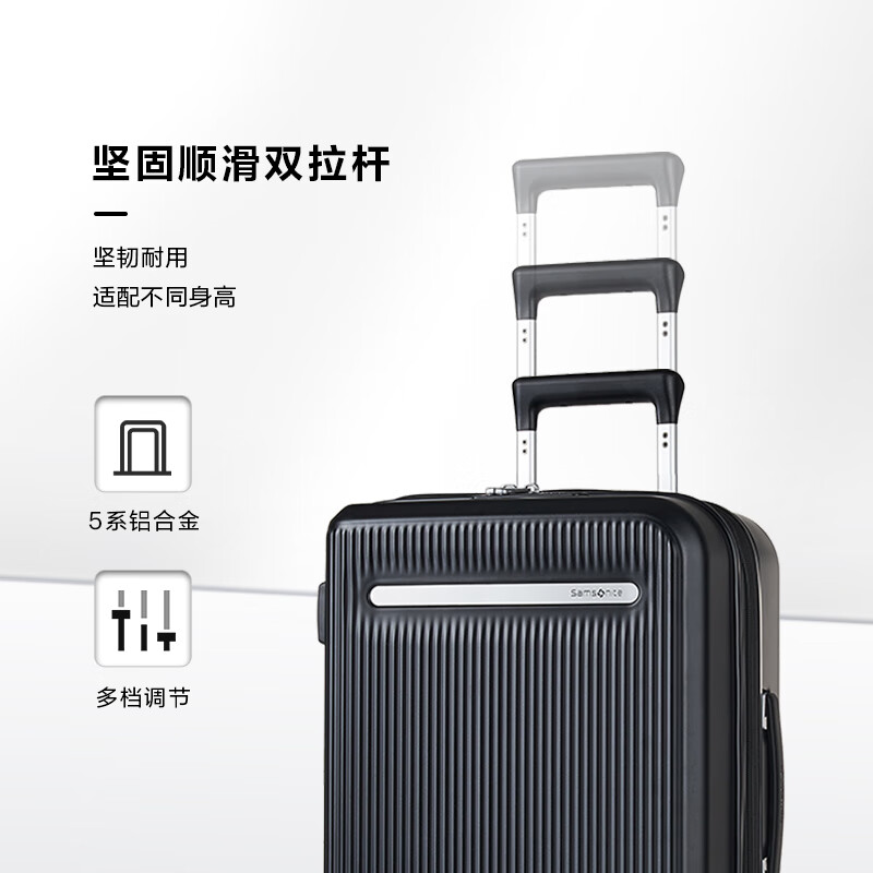 Samsonite luggage 25-inch trolley case student expandable travel luggage UF7 black check-in box