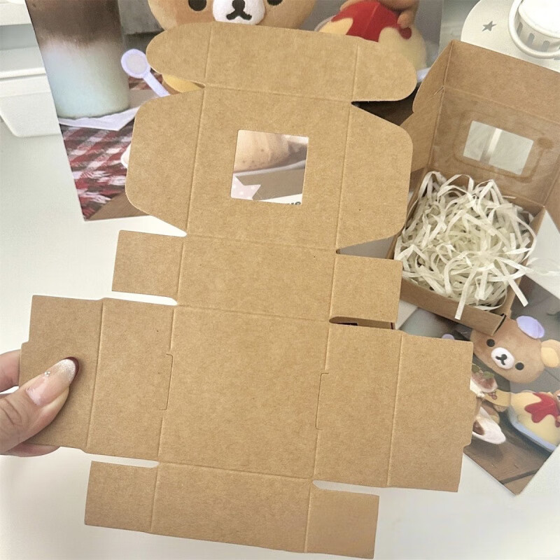 GJXBPins style brown window mini airplane box gift shipping packaging material high appearance gift packaging carton brown small window airplane box 10 pieces 6 points 5*6 points 5*3cm