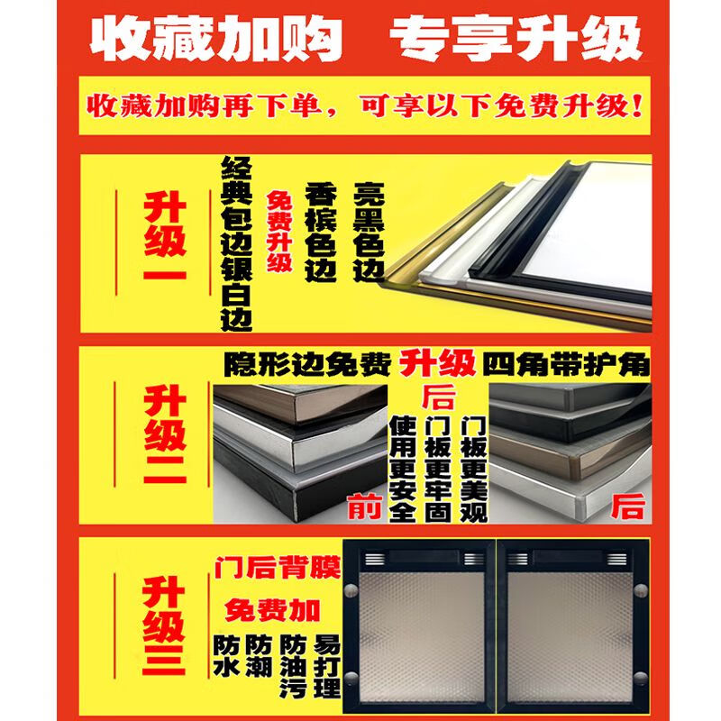 He Jiagong cabinet door custom-made invisible frame 3C tempered glass crystal steel door custom-made kitchen cabinet door panel self-installation dark blue