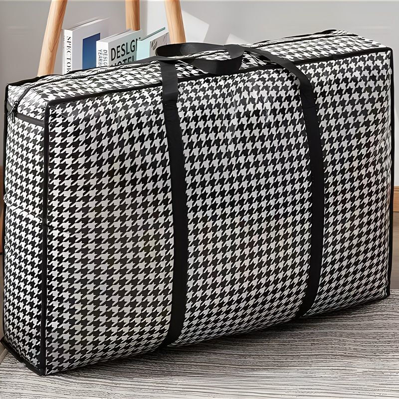 Quilt Dustproof Moving Packing Hand Luggage Travel Large Capacity Thickened Extra Large Storage Bag Thickened 175g Perforated Style Random Pattern Black 200L 8 Pack Big Mac 91*61*26