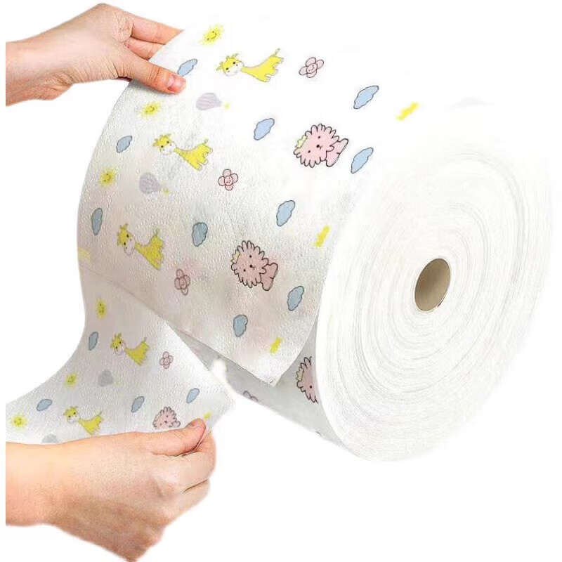 Lazy rags wet and dry household cleaning supplies kitchen paper special paper towels disposable dishcloth 1 layer 100 pieces * 2 rolls 20 * 20 printed style