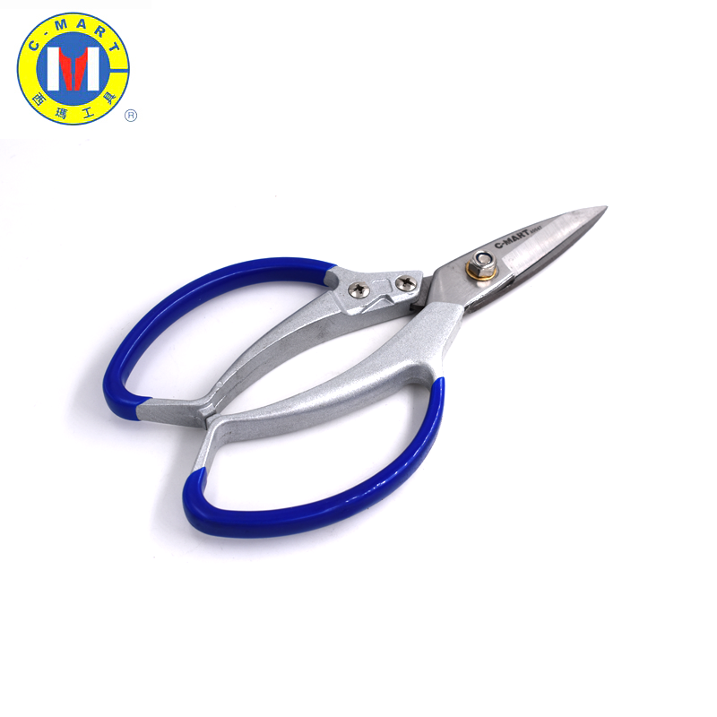 C-MART multi-purpose scissors SK5 household thin metal scissors gardening scissors aluminum alloy handle leather scissors chicken bone turtle scissors multi-purpose scissors 9 inches/225mm