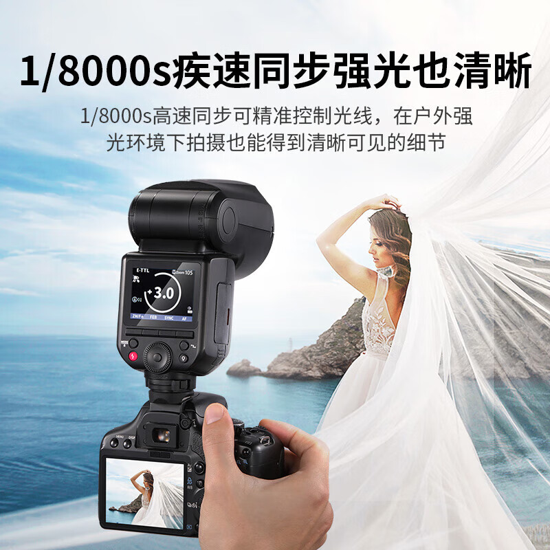 Newer Z2Pro round-head hot shoe camera light TTL automatic metering high-speed synchronization suitable for Fuji Nikon Sony Canon flash camera SLR mirrorless photography light off-camera lighting Sony Z2Pro+ flash trigger (comes with diffuser)