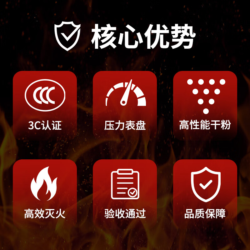 Yaojiang 25 new national standard dry powder fire extinguisher portable household and commercial 3kg latest national standard MF/ABCE3C