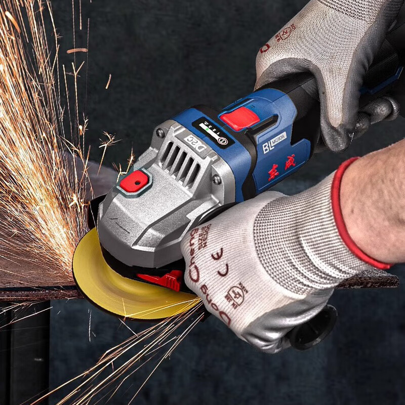 Dongcheng Brushless Lithium Electric Angle Grinder Genuine Dongcheng Angle Grinder Electric Hand Grinder Rechargeable Polisher Grinding Machine Cutting Machine 04-125 Bare Metal No Electricity No Charge