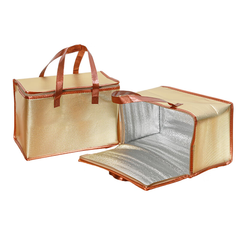 Golden square rectangular zipper No. 3 No. 4 seafood foam box insulation bag beef and mutton sea cucumber gift bag customization zipper style gold No. 4 length 37 width 25 height 22