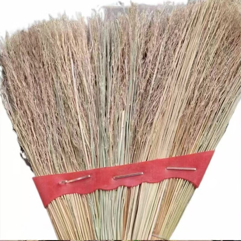 Broom sorghum old-fashioned sweeping broom household durable seedless outdoor strip broom outdoor sweeping broom courtyard reinforced strong six