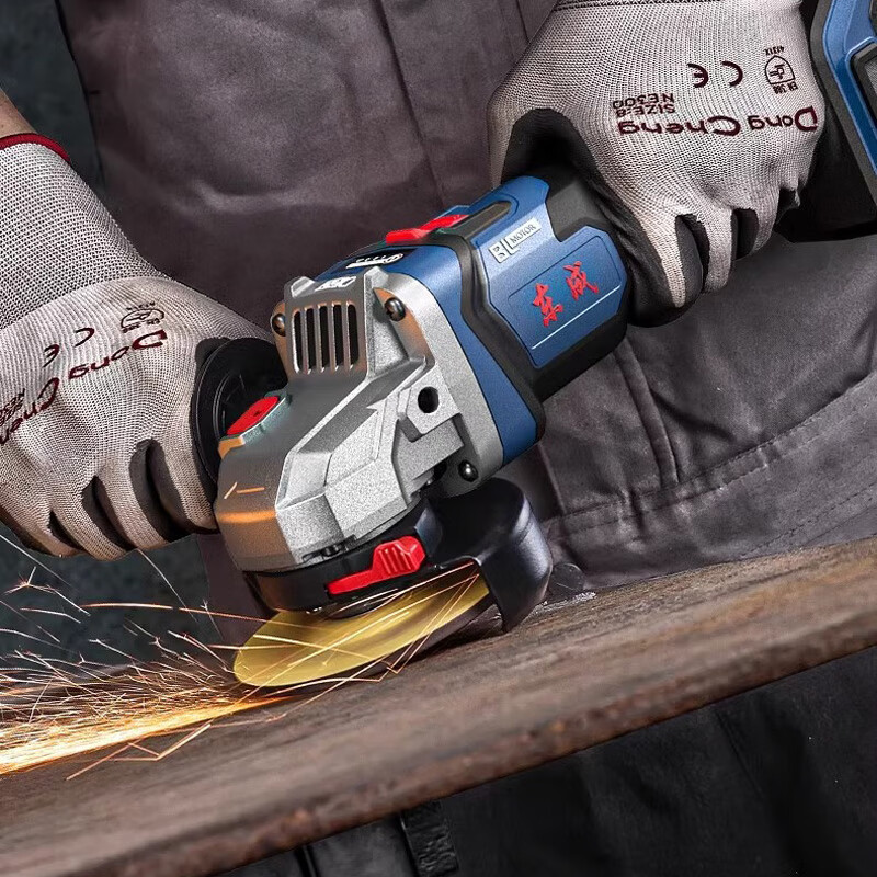 Dongcheng Brushless Lithium Electric Angle Grinder Genuine Dongcheng Angle Grinder Electric Hand Grinder Rechargeable Polisher Grinding Machine Cutting Machine 04-125 Bare Metal No Electricity No Charge