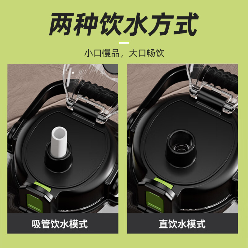 SZTAA Water Cup Large Capacity High Temperature Resistant Ton Bucket Ton Cup Men's and Women's Outdoor Sports Fitness Kettle Plastic Cup Drinking Bottle Late Winter Black - Independent Tea Warehouse - Thickened 1.8L