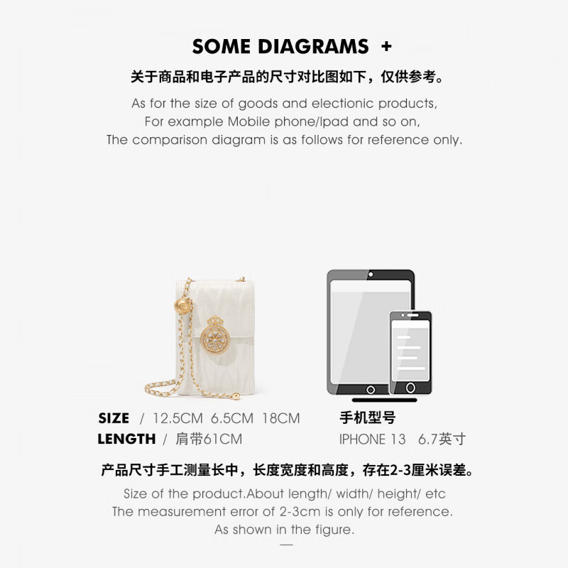 CinvaiKrose small c&k mobile phone bag women's cross-body 2025 new style bag genuine leather chain small shoulder bag off-white Beige Mother's Day gift practical for mom