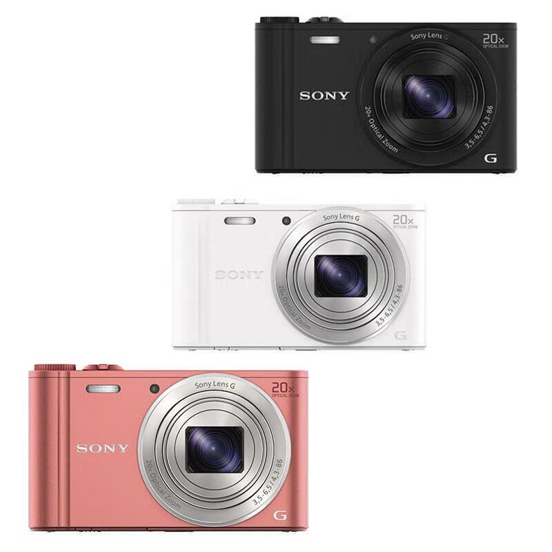 Sony (SONY) DSC-WX350 telephoto high-definition digital camera, travel selfie, portable card machine, 20x optical zoom, WX350, black, five-year warranty, package 1, 64G card + camera bag + card reader