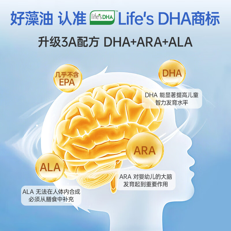 Lemibeyou dha algae oil for infants and young children eye and brain supplement seaweed for students and teenagers to improve baby's memory upgrade fish oil enhancement