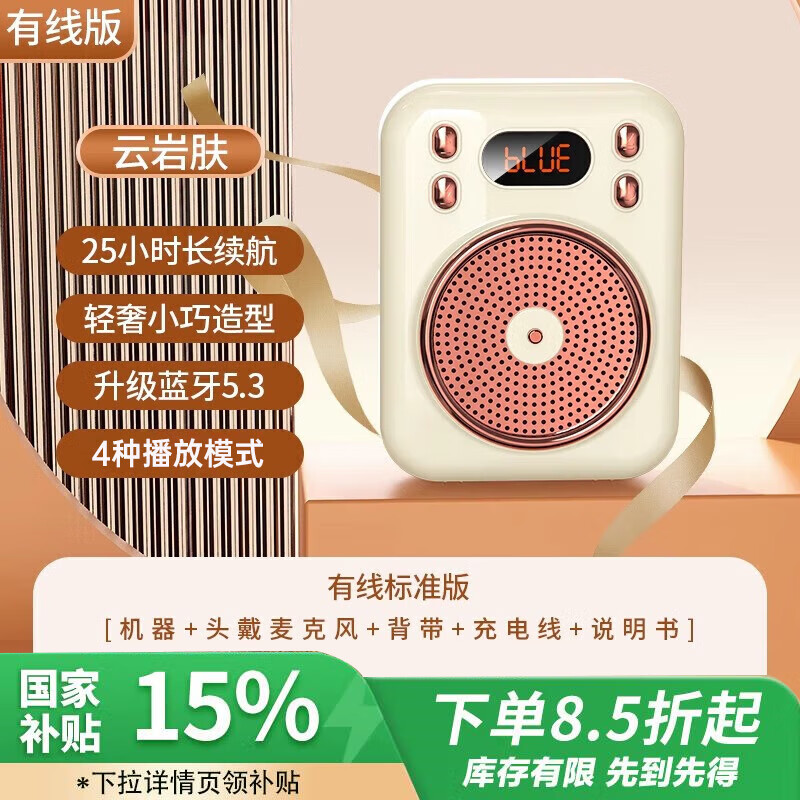 EARISE S.22 loudspeaker high volume portable little bee teacher teaching teacher dedicated outdoor tour guide card player beige wired