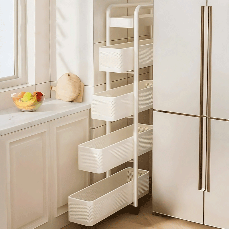 CHUSHIYOU kitchen sandwich rack floor-standing shelf refrigerator bathroom bathroom multi-layer trolley pull-out storage storage cabinet