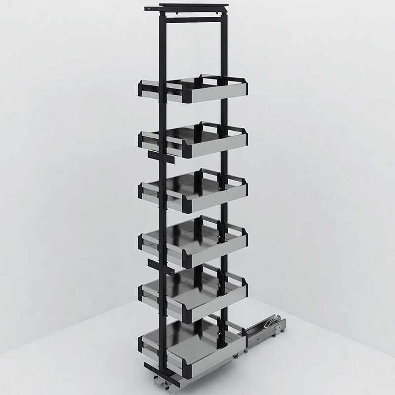 Kangyale stainless steel tall cabinet large monster pull basket cabinet seasoning basket high-depth linkage pull basket with heavy-duty guide rail 300 cabinet-4-layer basket