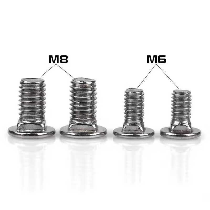 ZNMW stainless steel bridge screw flat head square neck 201 304 flange nut bridge screw set 304 stainless steel m8*16 (1000 sets)