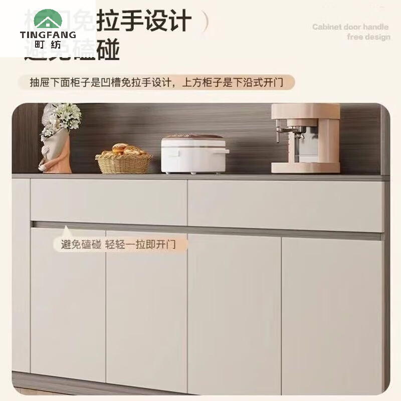 Dingfang 2025 new solid wood sideboard living room light luxury cabinet home wine cabinet multi-functional large capacity combination storage cabinet a solid wood two-door丨80*230*40Cm self-installation