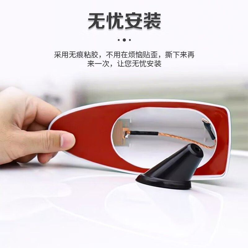 Qantop car shark fin antenna, universal car roof decorative antenna (gray) without radio function QT-QY21