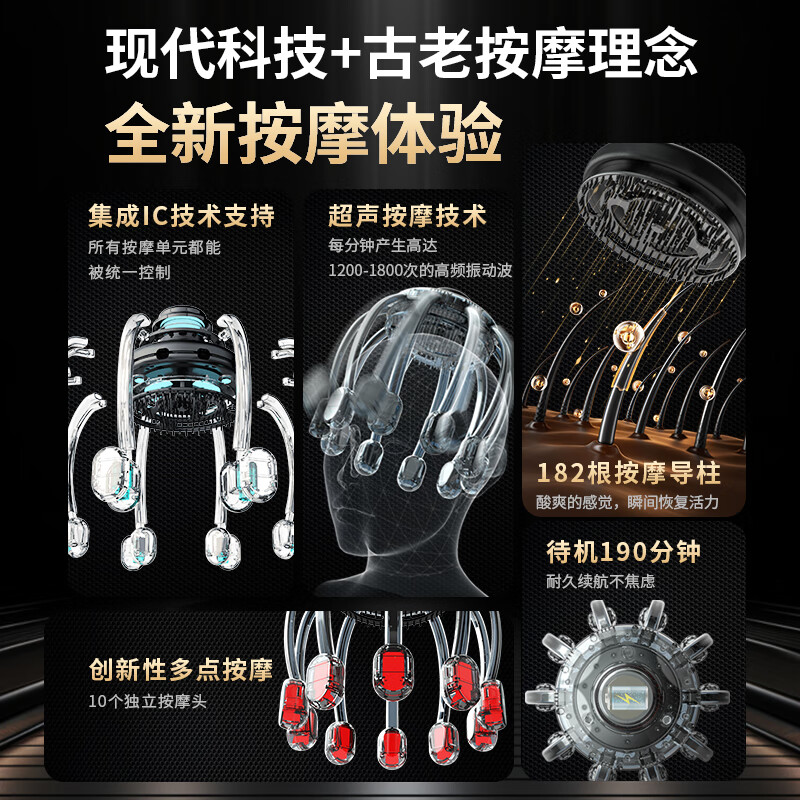 Hezheng decompression machine third generation head massager Octopus electric massager small program operation scalp acupressure massage claw birthday gift for male and female friends New Year gift