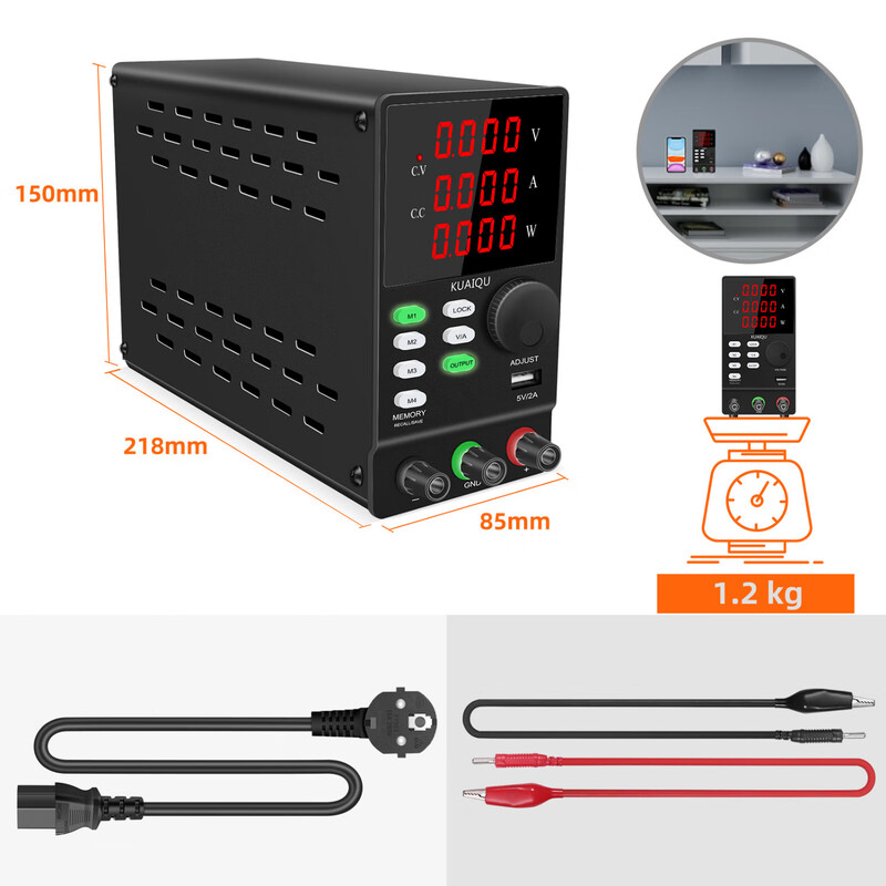 KUAIQU adjustable DC regulated power supply lamp strip test switch 24V48V maintenance industrial products high-power adjustable power supply 30V10A storage/lock/output switch