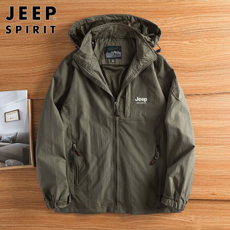 JEEP SPIRIT Jeep jacket men's work jacket men's autumn and winter casual sports high-end assault hooded style clothes