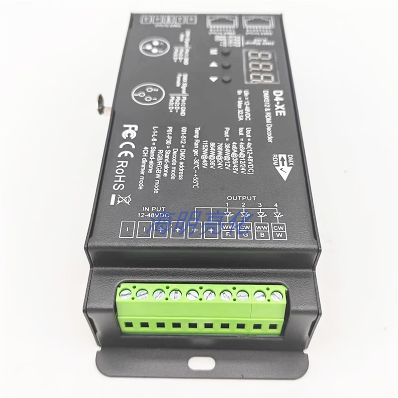 Constant voltage decoder controller LEDRGBRGBW can select digital tube LED decoder light strip frequency DMX512/three channels (RGB) 3*10A 1236V