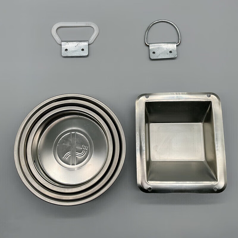 Customized outdoor trash can accessories square round stainless steel ashtray classification identification property trash can liner square stainless steel ashtray plastic handle (2 slots