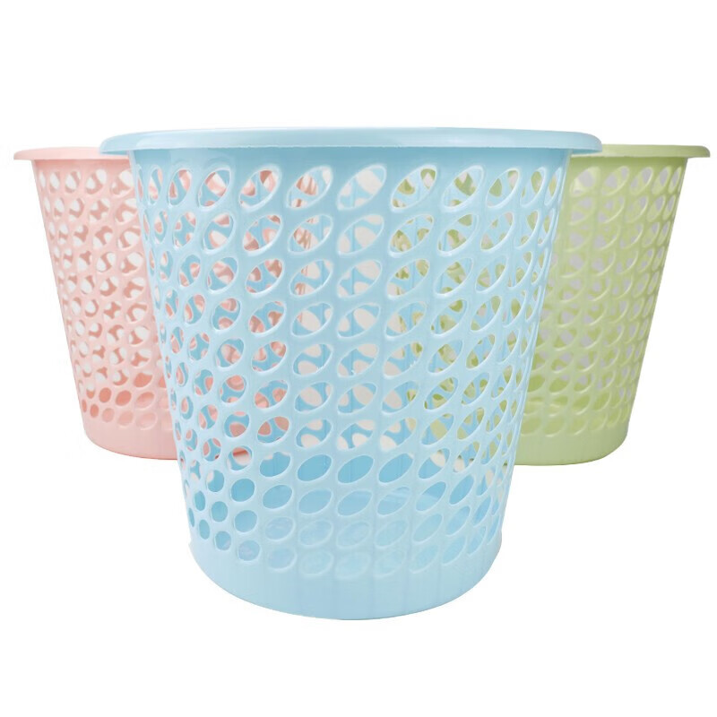 Jinshiluo K599 Trash Can Paper Basket Blue 5 Pieces Hollow Trash Can Bathroom Plastic Trash Can Trash Can