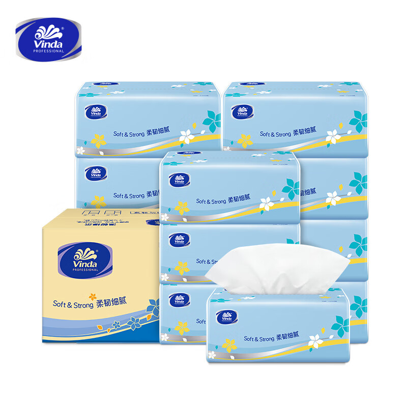 Vinda tissue paper 3 layers 120 sheets * 24 packs S size living room office hotel natural fragrance-free (sold in full box)