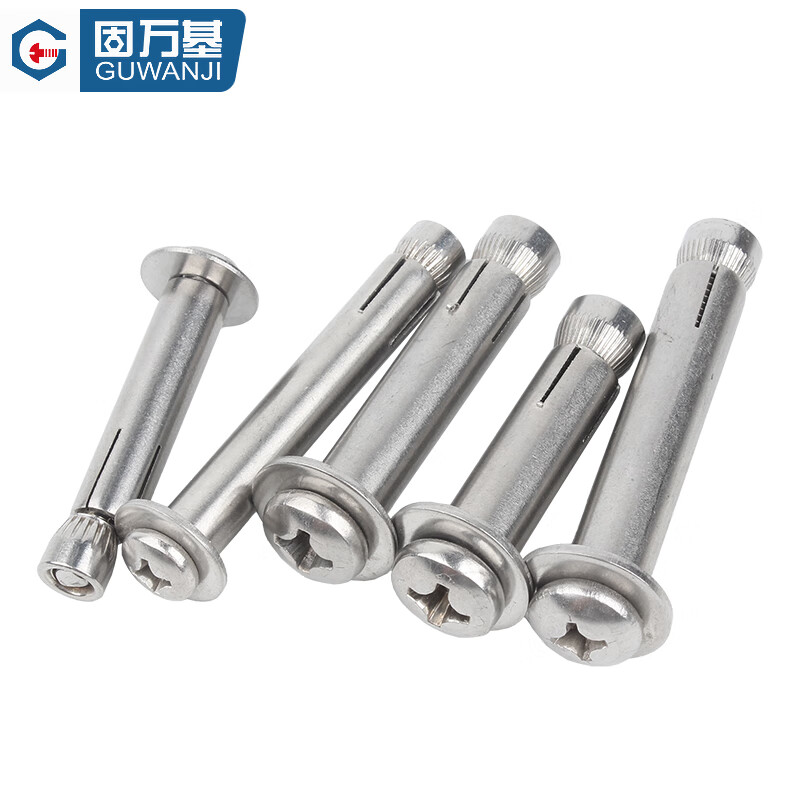Guwanji 304 stainless steel expansion screw flat head internal expansion 316 internal and external hexagonal extended expansion bolt countersunk head pull-out tube M10*60 5 pieces 316 external expansion