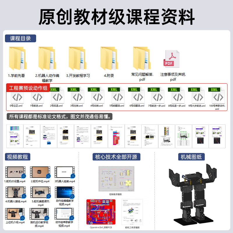 Yue Changsheng Huan'er Open Source Narrow-footed/Cross-footed Robot 6-DoF Bipedal Racing China Engineering Robot Competition Narrow-footed Robot/Standard Version/Parts