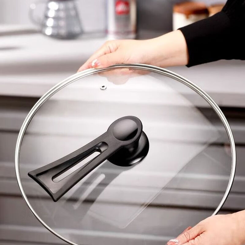 Extra thick stand-up tempered glass pot lid household cooking pot lid 32cm 34cm universal transparent pot lid for wok 36cm stand-up handle tempered glass lid
