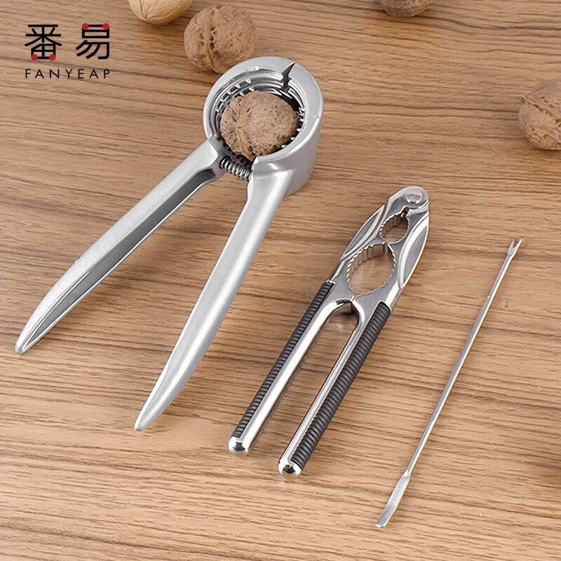 Panyi Shell Opener C1vaq001-Walnut Clamp Household Stainless Steel Multi-Function Walnut Tool Nut Clamp Red Handle Model 1 Default