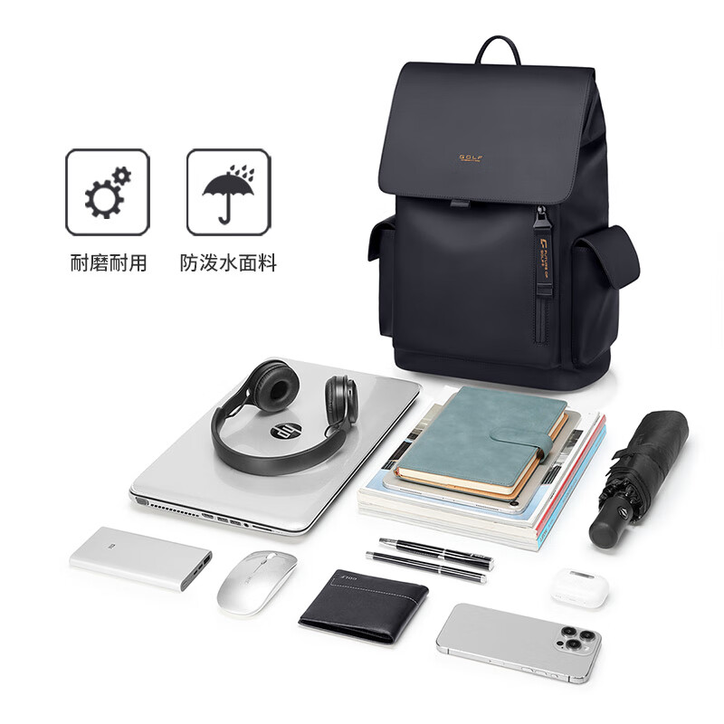 Golf (GOLF) Backpack Men's Computer Bag 16-inch Notebook Huawei Business Bag Large Capacity Travel Backpack Casual School Bag