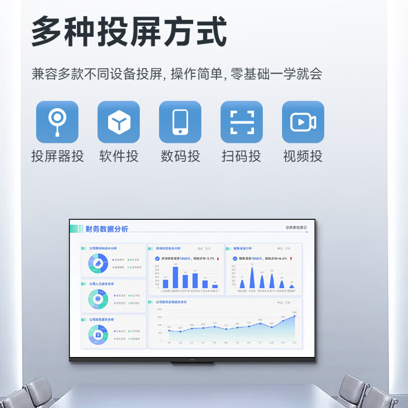 Skyworth 65-inch conference video conference flat-panel TV all-in-one 4K ultra-clear projection screen conference room display 3+64G commercial training and teaching large screen 65C3GT screen projection device