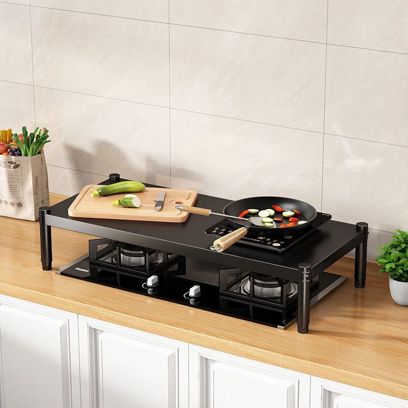 Desktop storage rack kitchen storage rack single-layer cabinet with layered compartments household simple oven microwave storage rack length 40 width 25 total height 20cm (inner height 15)